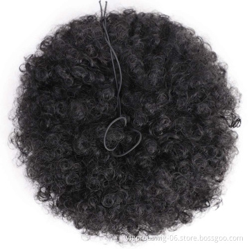 Vigorous New Design Cheap Price Black Kinky Curly Fluffy Chignon Updo Hair Extensions For Black Women Synthetic Afro Hair Bun